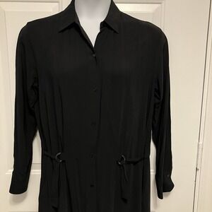 Vince Women's Size Large Black Long Sleeved‎ Cotton Maxi Dress